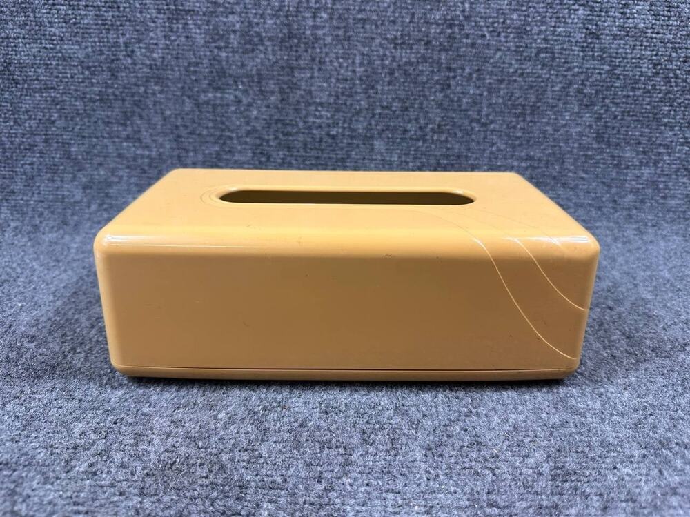 Plastic Tissue Box Cover Beige Rectangular Used Cleaning Required